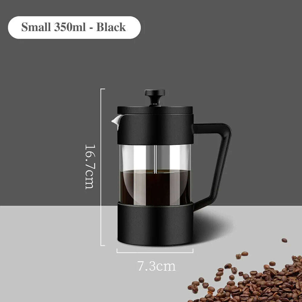 KIMLUD, 350ML/600ML/1000ML French Press Coffee Maker High Borosilicate Glass House Coffee Brewer Milk Foam Frother Barista Tea Maker, KIMLUD Womens Clothes