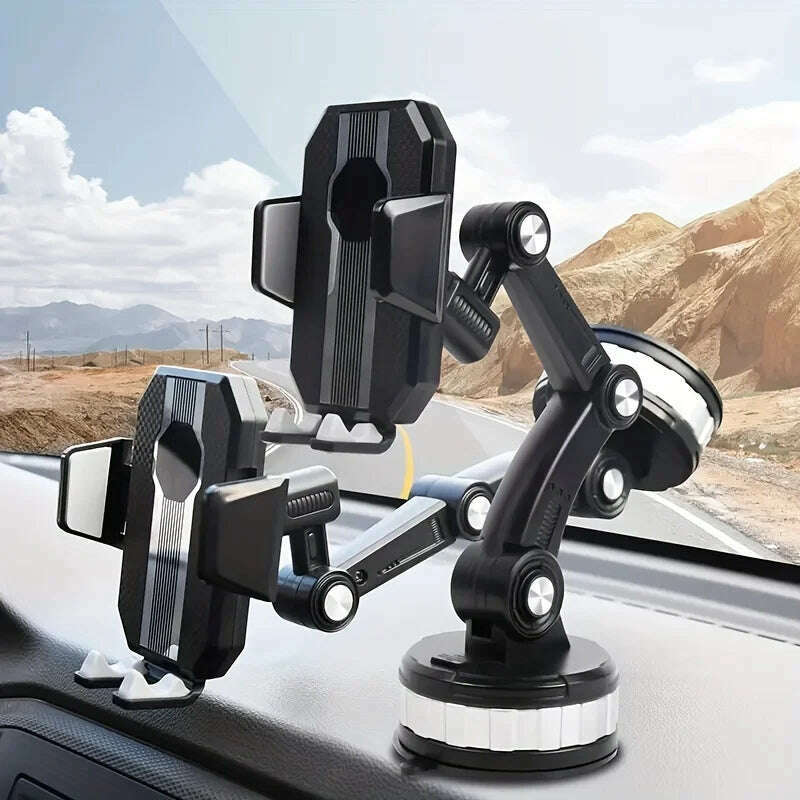 360 Rotatable Cellphone Car Phone Holder Fixed Shockproof Mobile Stand Big In GPS Support For iPhone Xiaomi Samsung Accesorries - KIMLUD