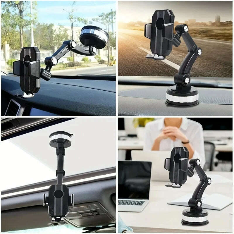 360 Rotatable Cellphone Car Phone Holder Fixed Shockproof Mobile Stand Big In GPS Support For iPhone Xiaomi Samsung Accesorries - KIMLUD