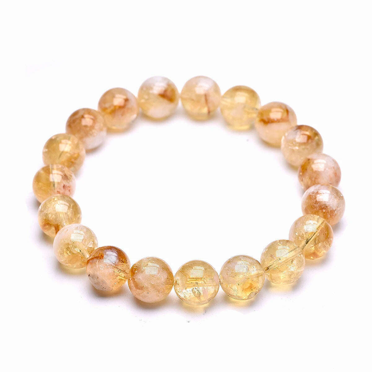 3A Natural Reiki Healing Energy Yelllow Citrine Quartz Chakra Meditation Degausst Beads Bracelets For Women Men Lucky Jewelry - KIMLUD