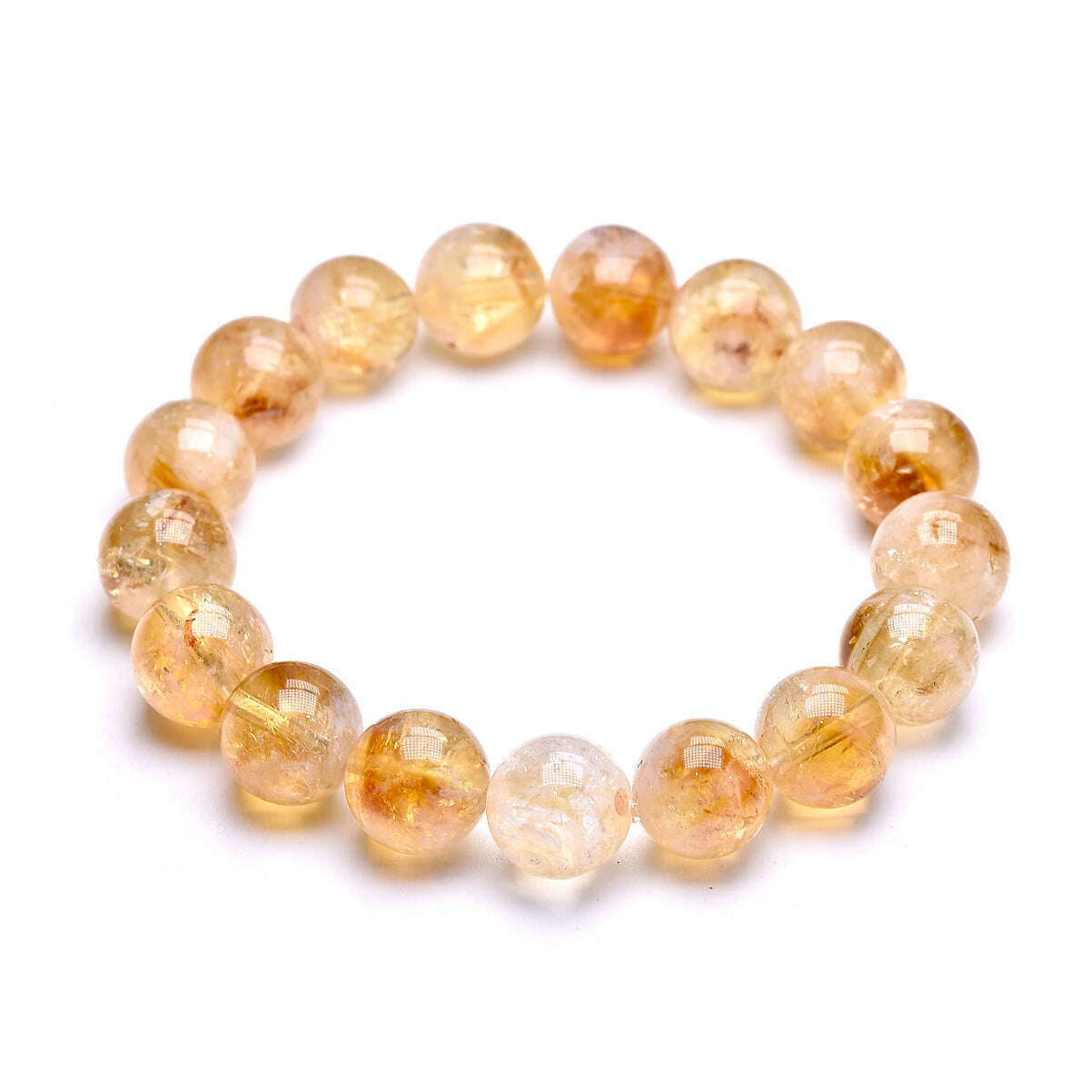 3A Natural Reiki Healing Energy Yelllow Citrine Quartz Chakra Meditation Degausst Beads Bracelets For Women Men Lucky Jewelry - KIMLUD