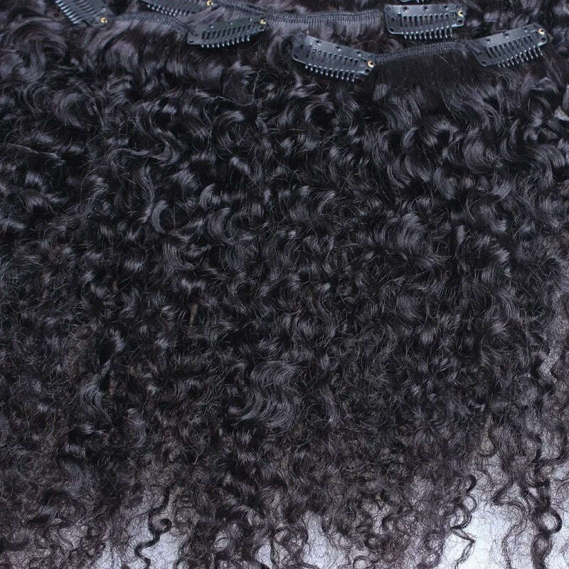 KIMLUD, 3B 3C Kinky Curly Clip In Hair Extensions Human Hair Afro Kinky Curly Clip Ins Bundles For Black Women 4A Dolago Full Head Sets, KIMLUD Womens Clothes