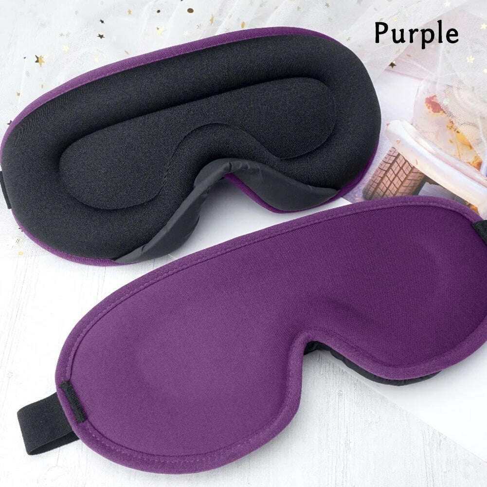 KIMLUD, 3D Memory Foam Silk Sleep Mask Soft Eye Patches Comfort Three Dimensiona Design Face Sleeping Mask Eyeshade Breathable Women Men, PURPLE, KIMLUD Womens Clothes