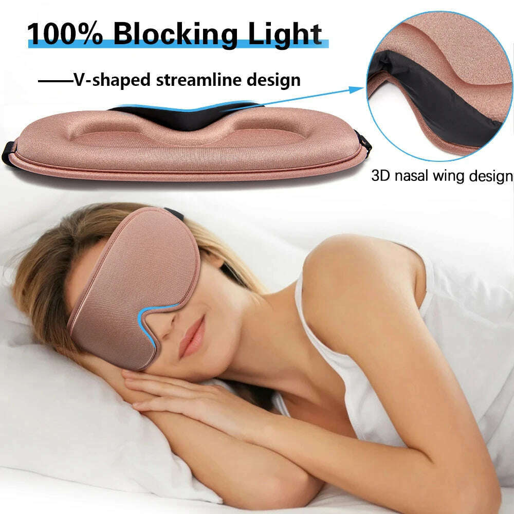 KIMLUD, 3D Memory Foam Silk Sleeping Mask Soft Eye Patches Breathable Sleep Mask Eyeshade Blindfold Travel Cover Eyemask for Sleeping, KIMLUD Womens Clothes