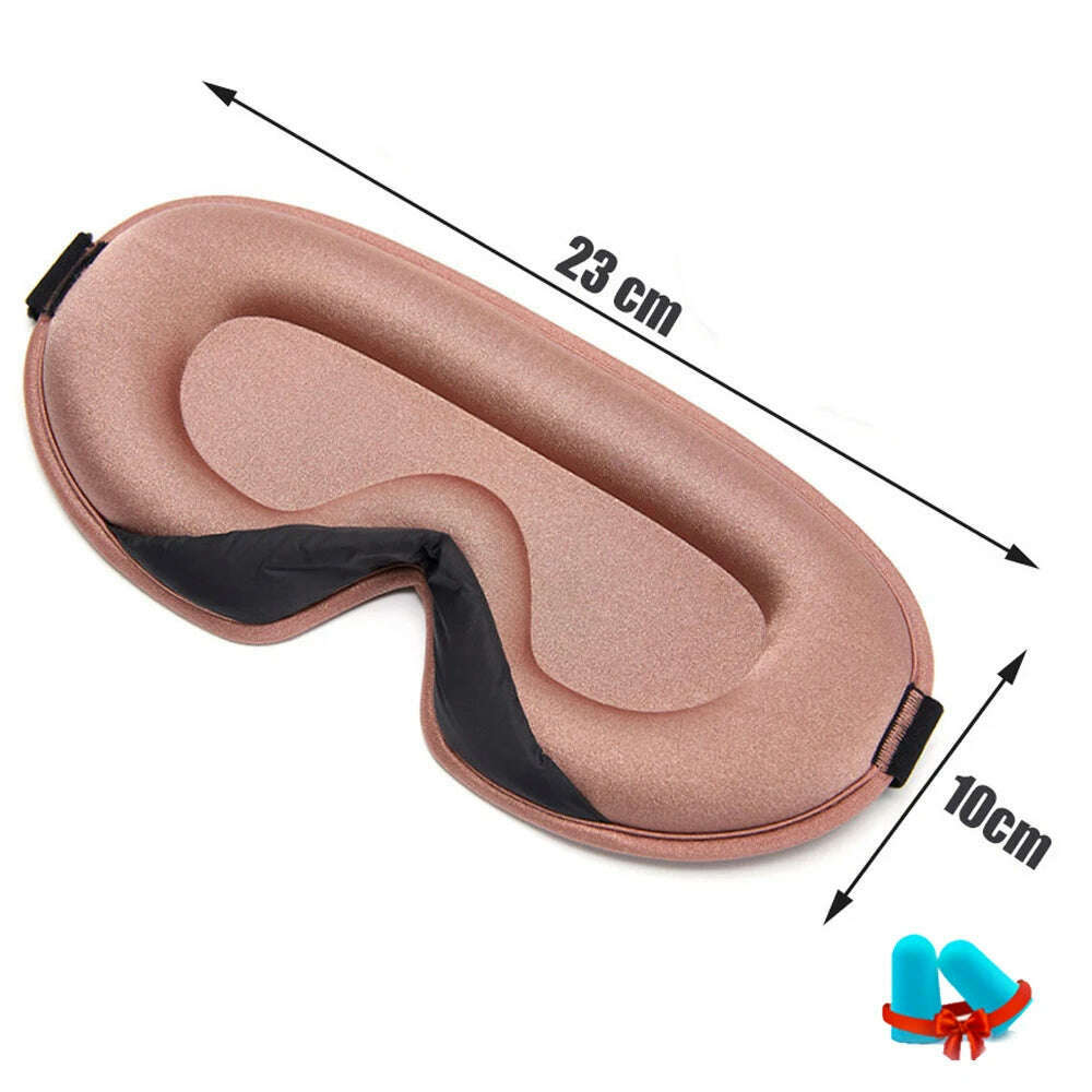 KIMLUD, 3D Memory Foam Silk Sleeping Mask Soft Eye Patches Breathable Sleep Mask Eyeshade Blindfold Travel Cover Eyemask for Sleeping, 1pc-Type A-Rose gold, KIMLUD Womens Clothes