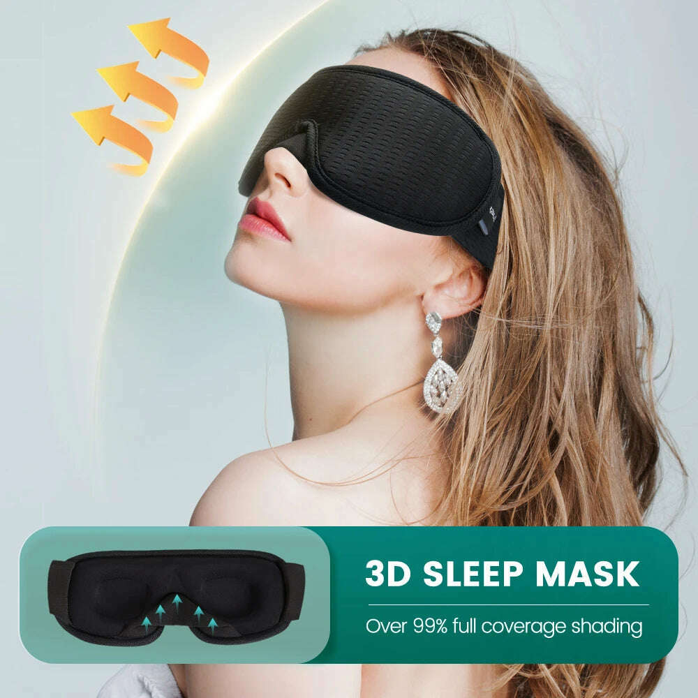 KIMLUD, 3D Sleep Mask Blindfold Sleeping Aid Eyepatch Eye Cover Sleep Patches Eyeshade Breathable Face Mask Eyemask Health Care for Rest, KIMLUD Womens Clothes