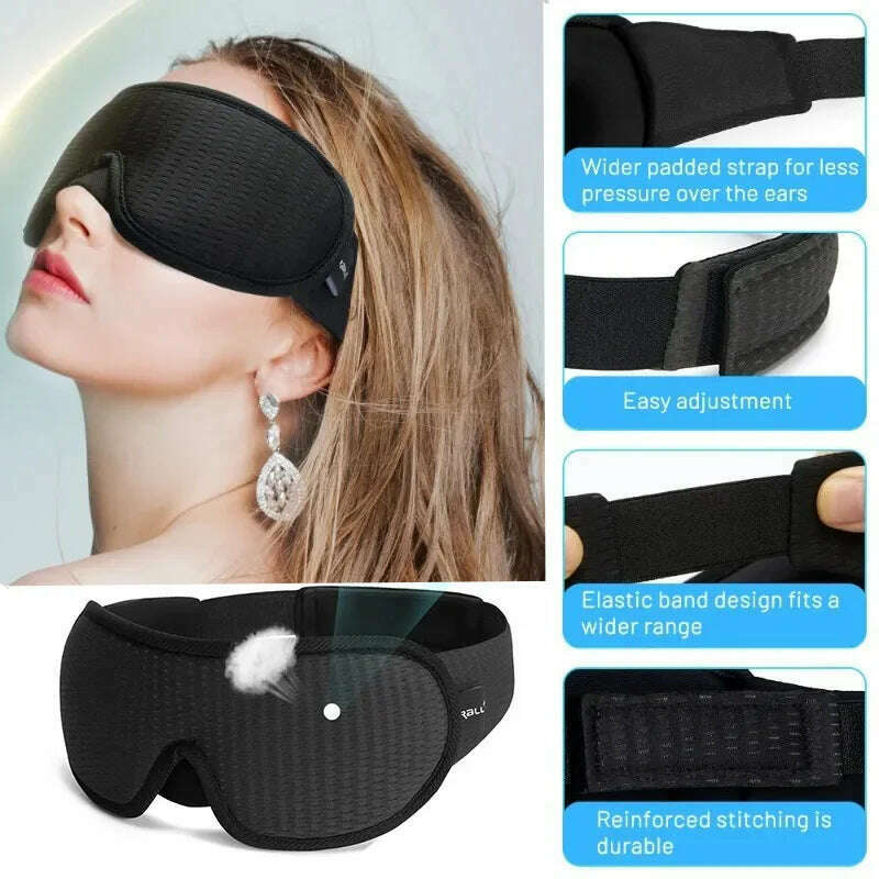 KIMLUD, 3D Sleeping Mask For Eyes Soft Sleeping Aid Eye Mask Block Out Light Sleep Mask Eyeshade Night Breathable Sleepmasker, KIMLUD Womens Clothes