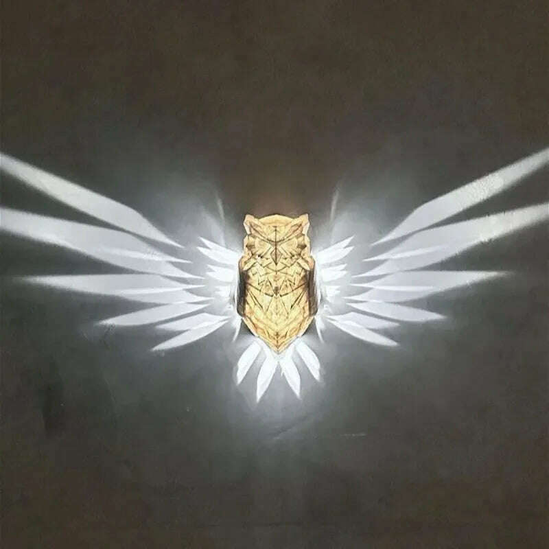 3D Wall Light Owl Eagle Lion LED Wall Lights Animal Sconces Home Decoration Wall Lamp Living Room Bedroom Stairs Lighting - KIMLUD