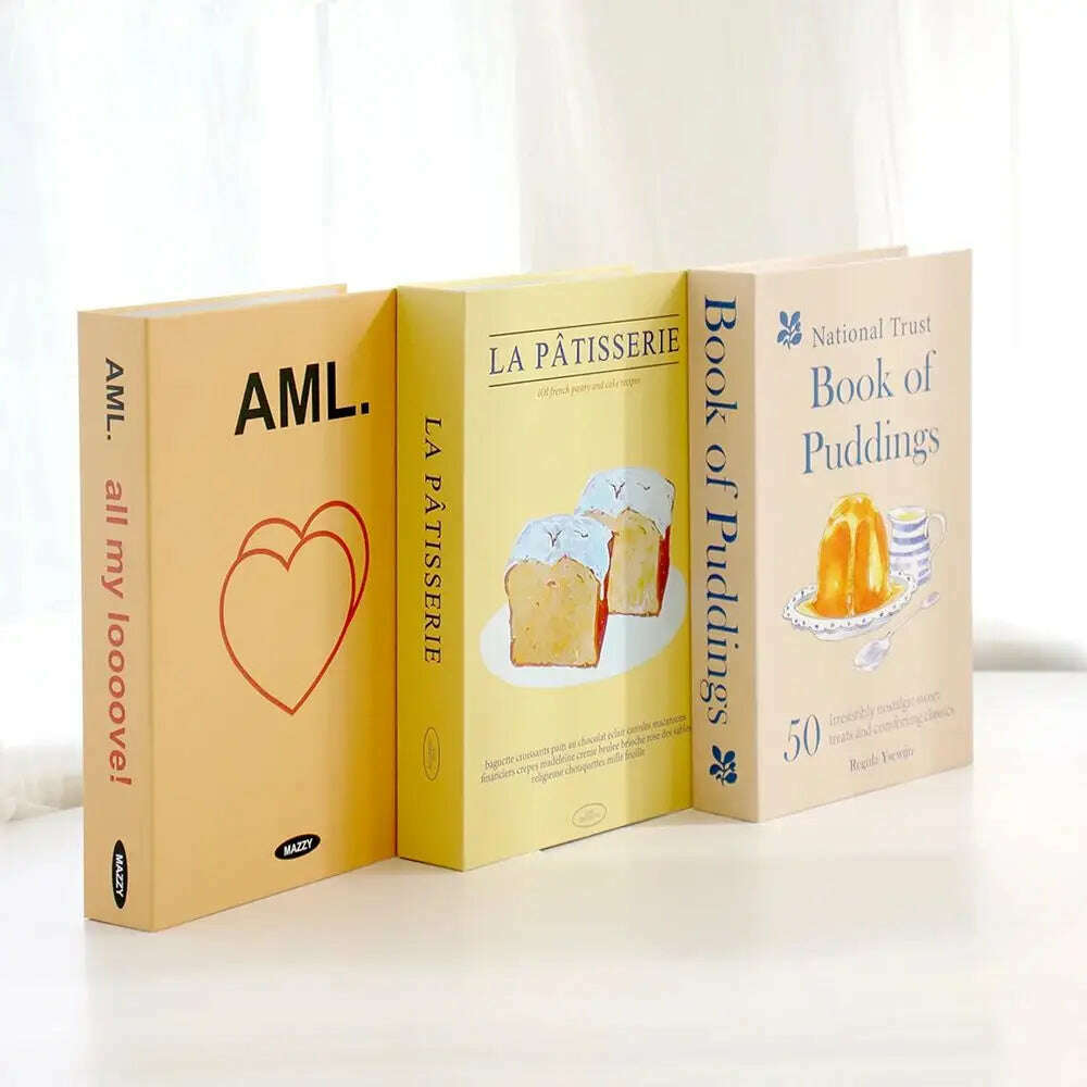 3Pcs/Set Fake Book for Decoration Simple Living Room Faux Books Villa Shelf Room Coffee Table Props Book Ornaments Home Decor - KIMLUD