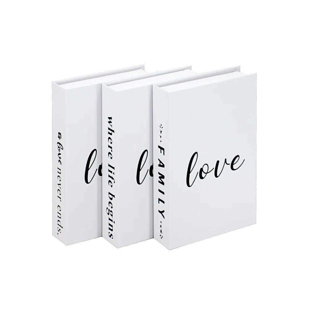 KIMLUD, 3Pcs/Set Fake Book for Decoration Simple Living Room Faux Books Villa Shelf Room Coffee Table Props Book Ornaments Home Decor, LOVE / Not Open / CN, KIMLUD Womens Clothes