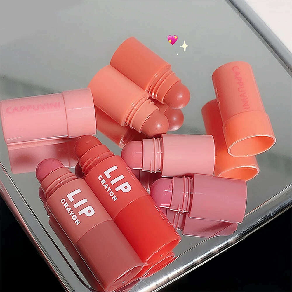 KIMLUD, 4 In 1 Nude Matte Lipstick Pencil Kit Velvet Sexy Red Lip Tint Non-stick Cup Multicolour Lipstick Pen Makeup Lips Cosmetic Set, KIMLUD Womens Clothes