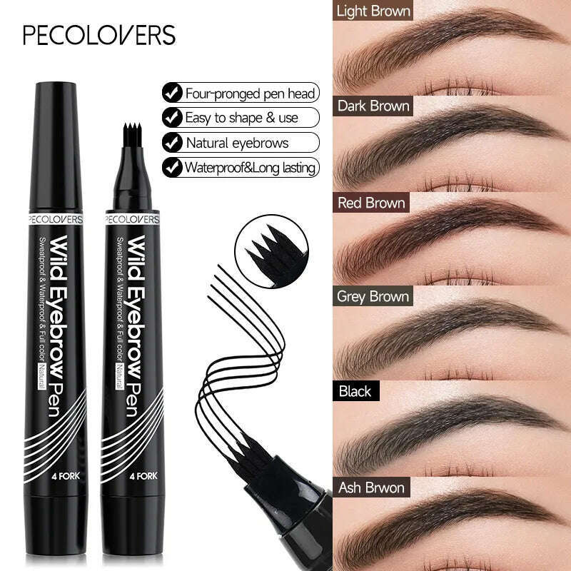 KIMLUD, 4 Point Eyebrow Pencil Maquillajes Para Mujer Waterproof Liquid Eyebrow Pen Makeup Long Lasting Cosmetic Microblade Brow Pencil, KIMLUD Womens Clothes