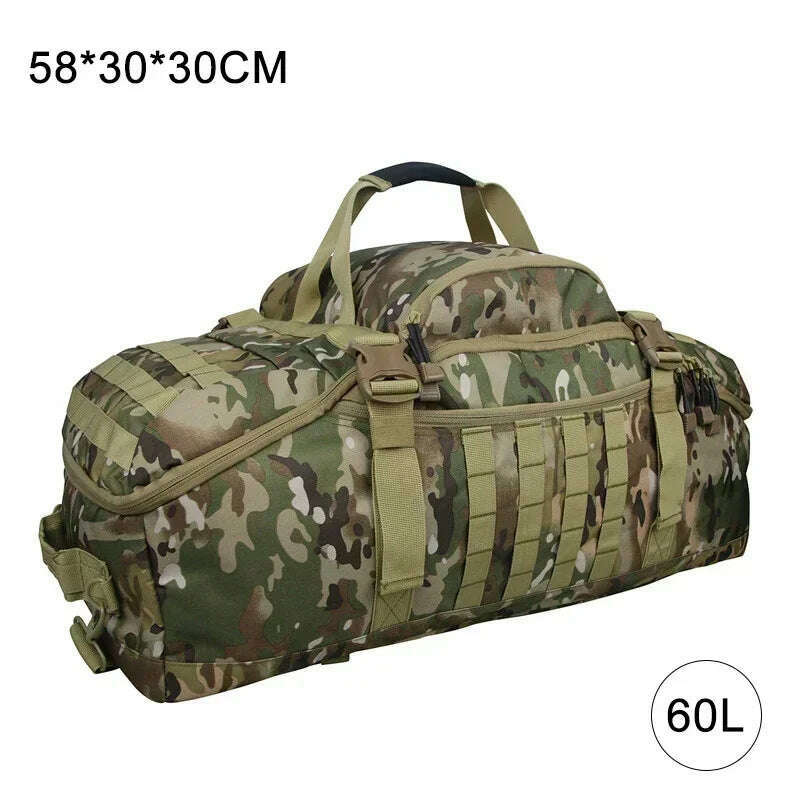 KIMLUD, 40L 60L 80L Travel Duffel Bag Military Tactical Backpack with Adjustable Strap Weekender Bag for Men Women Waterproof Gym Bags, 60L Multicam / CHINA, KIMLUD APPAREL - Womens Clothes