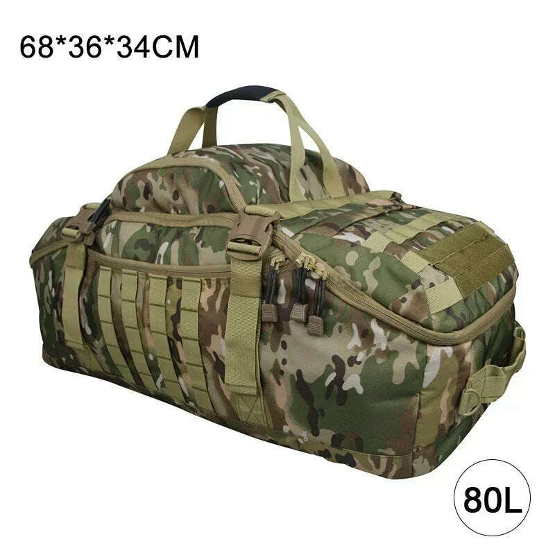 40L 60L 80L Travel Duffel Bag Military Tactical Backpack with Adjustable Strap Weekender Bag for Men Women Waterproof Gym Bags - KIMLUD