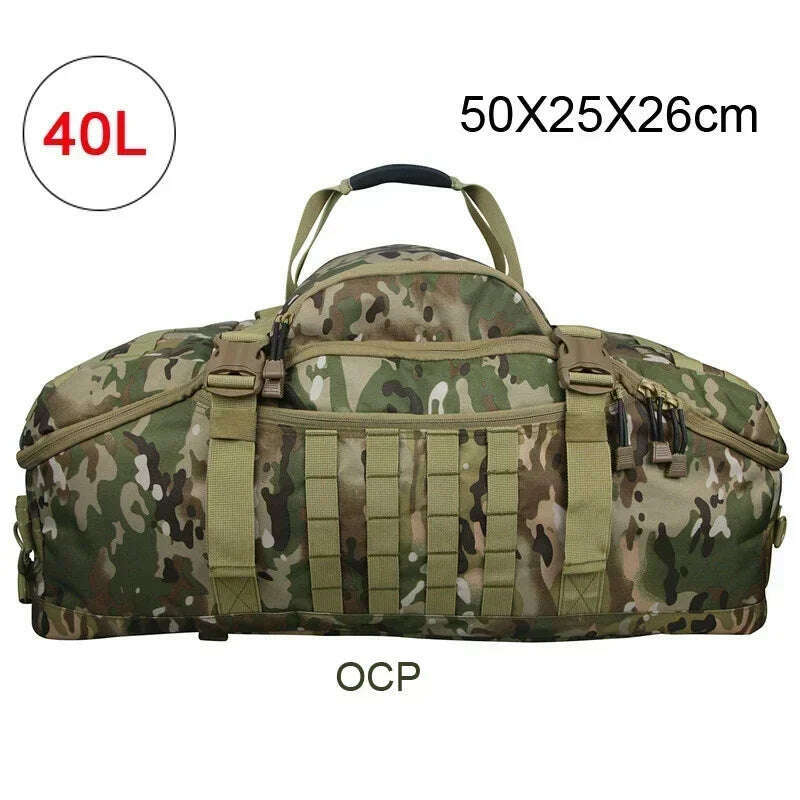 40L 60L 80L Travel Duffel Bag Military Tactical Backpack with Adjustable Strap Weekender Bag for Men Women Waterproof Gym Bags - KIMLUD