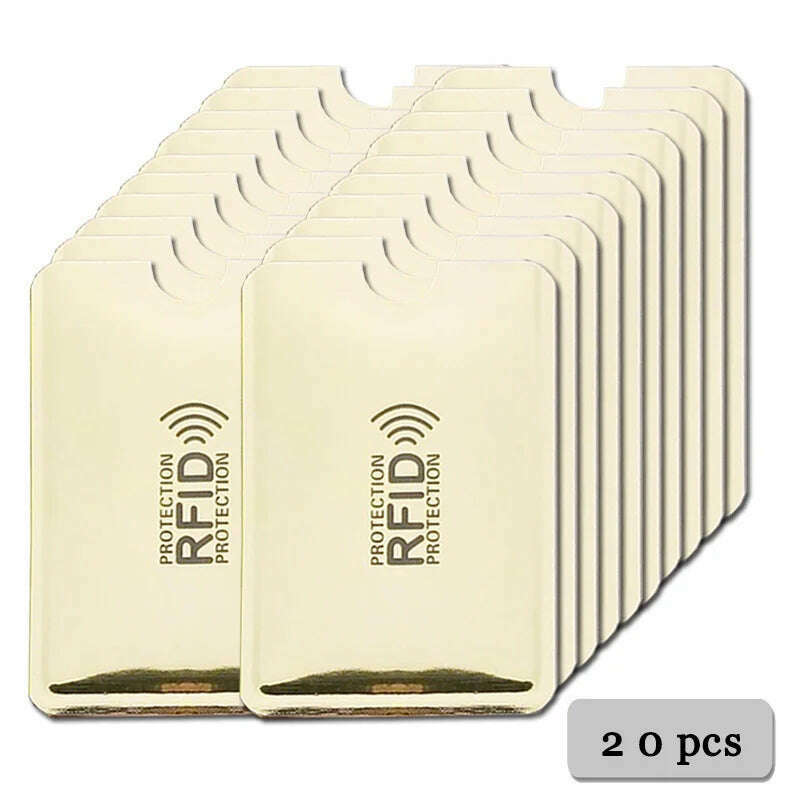 5-20 pcs Aluminium Anti Rfid Card Holder NFC Blocking Reader Lock Id Bank Card Holder Case Protection Metal Credit Card Case - KIMLUD