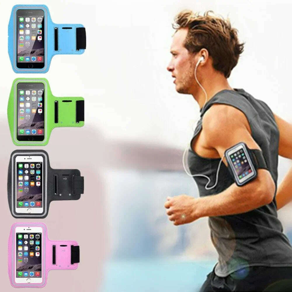 KIMLUD, 5 Inch Mobile Phone Armband Outdoor Sports Smartphone Holder Gym Running Phone Bag Arm Band Cases for Samsung for IPhone Holder, KIMLUD Womens Clothes