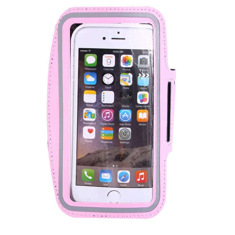 KIMLUD, 5 Inch Mobile Phone Armband Outdoor Sports Smartphone Holder Gym Running Phone Bag Arm Band Cases for Samsung for IPhone Holder, Pink, KIMLUD APPAREL - Womens Clothes