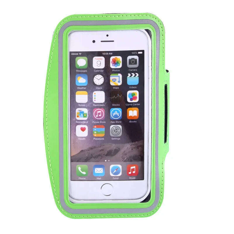 KIMLUD, 5 Inch Mobile Phone Armband Outdoor Sports Smartphone Holder Gym Running Phone Bag Arm Band Cases for Samsung for IPhone Holder, green, KIMLUD APPAREL - Womens Clothes