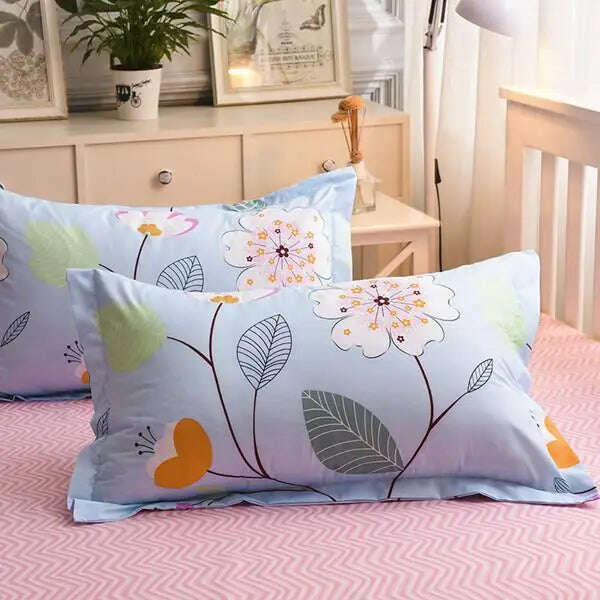 50 1 Piece 48cm*74cm Pillowcase 100% Cotton Beauty Floral Printing Pillow Case Cover For Bedroom - KIMLUD