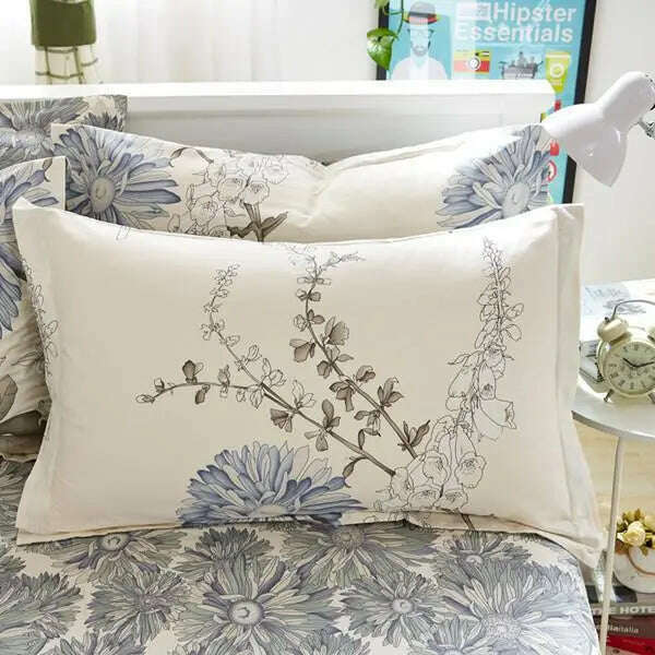 50 1 Piece 48cm*74cm Pillowcase 100% Cotton Beauty Floral Printing Pillow Case Cover For Bedroom - KIMLUD