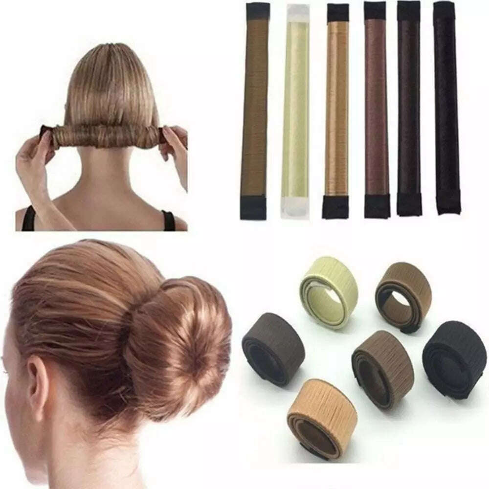 KIMLUD, 50% Hot Sale Magic Hair Styling Braider Synthetic Wig Hair Donut Girls Women French Twist DIY Hairbands Maker Hair Accessories, KIMLUD Womens Clothes