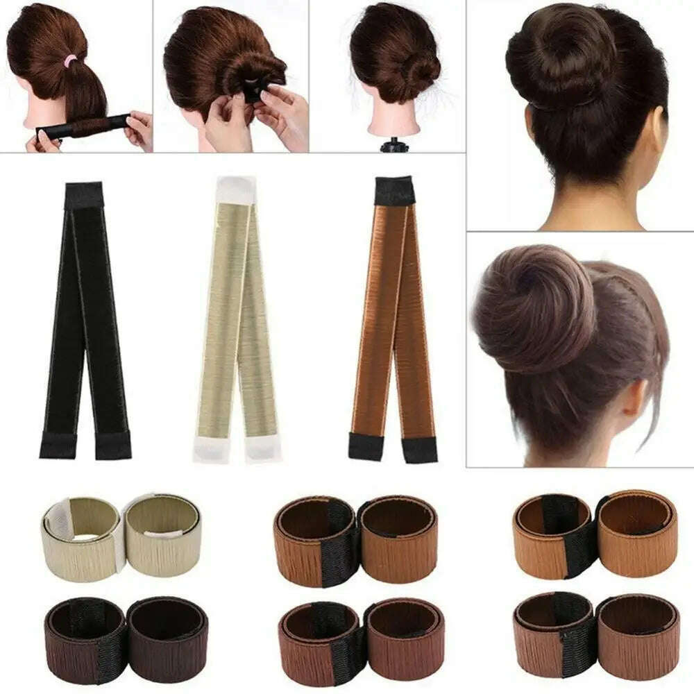 KIMLUD, 50% Hot Sale Magic Hair Styling Braider Synthetic Wig Hair Donut Girls Women French Twist DIY Hairbands Maker Hair Accessories, KIMLUD Womens Clothes