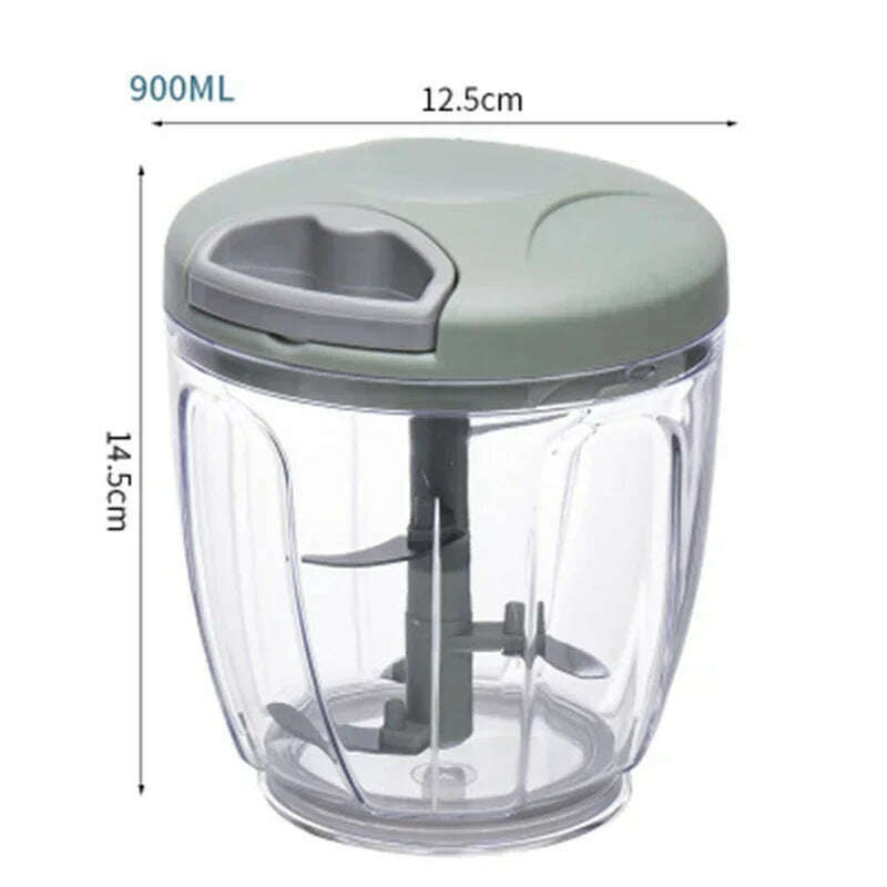 KIMLUD, 500/900ML Garlic Chopper Manual Rotate Vegetable Cutter Chopper Slicer Fruit Garlic Crusher Kitchen Gadget Blenders Meat Grinder, KIMLUD Womens Clothes