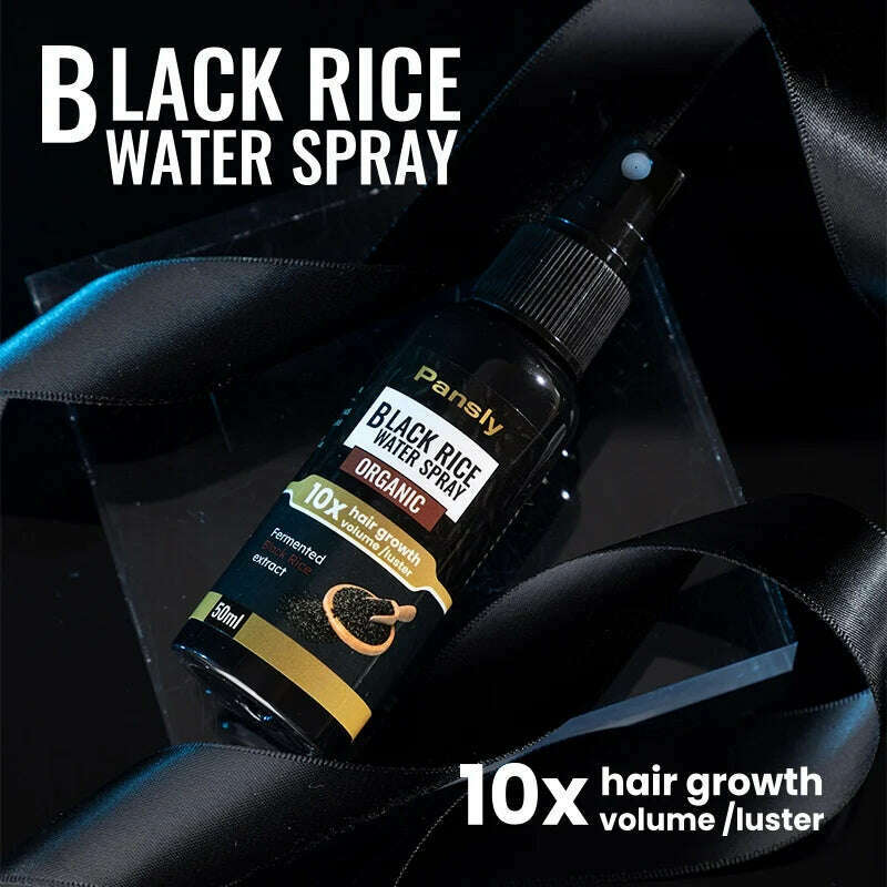 50ml Black Rice Water Hair Spray Hair Growth Essence Anti Hair Loss Natural Thinning Anti Hair Loss Soothe Itchy Dry Scalp Care - KIMLUD