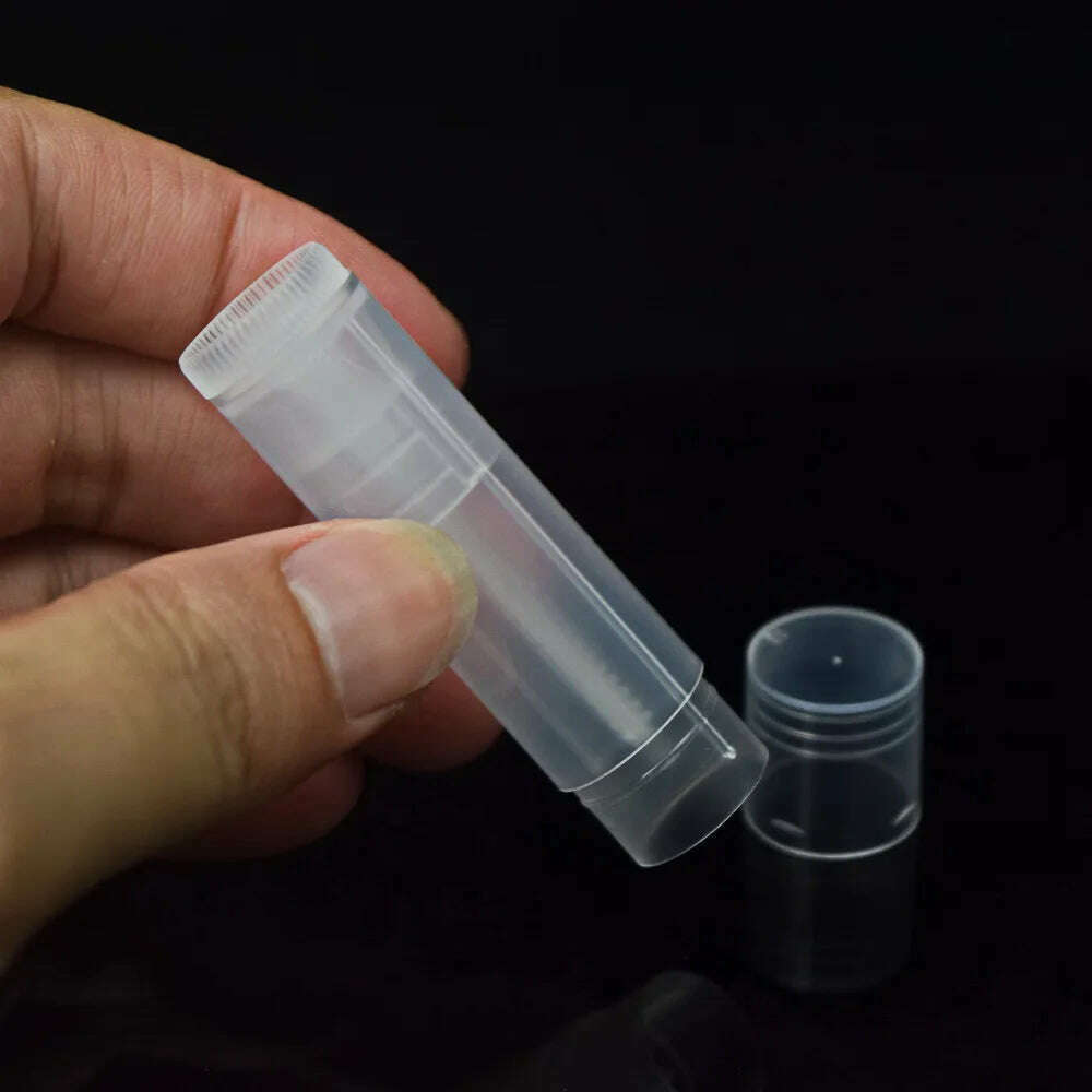 50pcs 5g DIY Lip Balm Container Tubes with Plastic Cap for Homemade Lip Balm Travel Empty Cosmetic Containers Lipstick Tube - KIMLUD