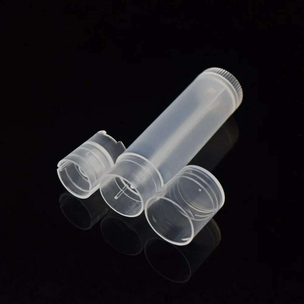 50pcs 5g DIY Lip Balm Container Tubes with Plastic Cap for Homemade Lip Balm Travel Empty Cosmetic Containers Lipstick Tube - KIMLUD