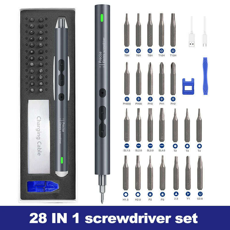 51/28/120 in 1 Electric Screwdriver Precision Set Power Tool Rechargeable Magnetic Small Bit for Xiaomi Mobile Cell Phone Repair - KIMLUD