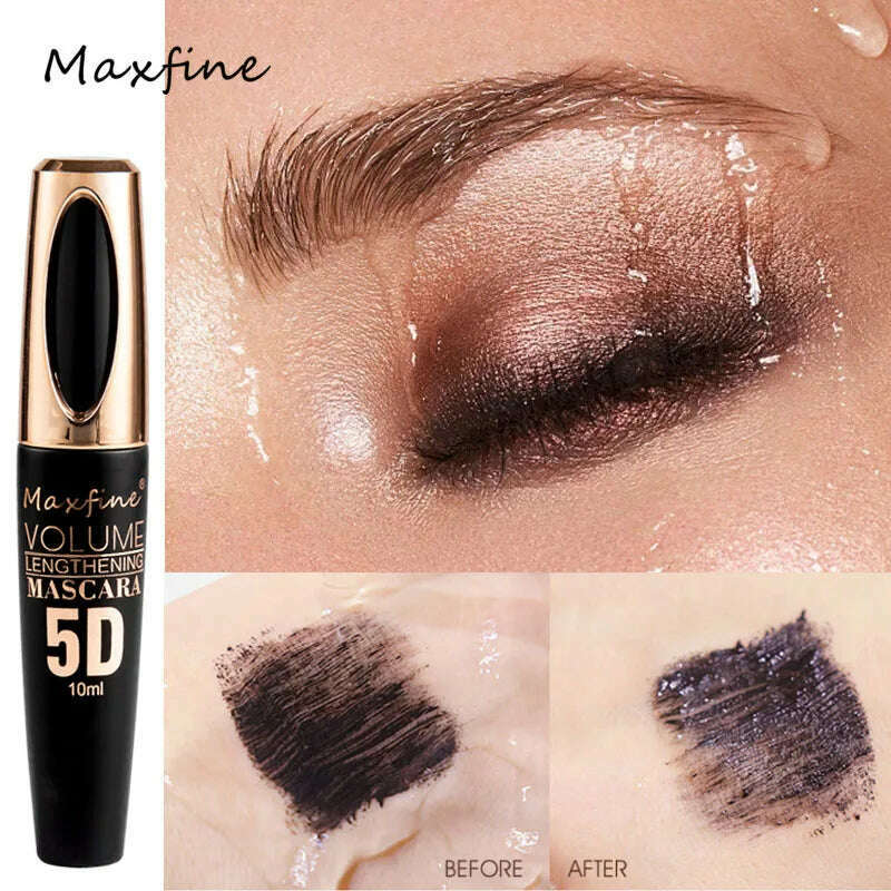 5D silk mascara with big eyes, strong and lasting black content and length, waterproof and non-caking, and prolonged mascara. - KIMLUD