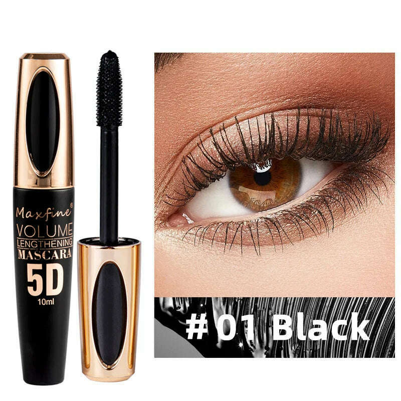 KIMLUD, 5D silk mascara with big eyes, strong and lasting black content and length, waterproof and non-caking, and prolonged mascara., 01, KIMLUD APPAREL - Womens Clothes