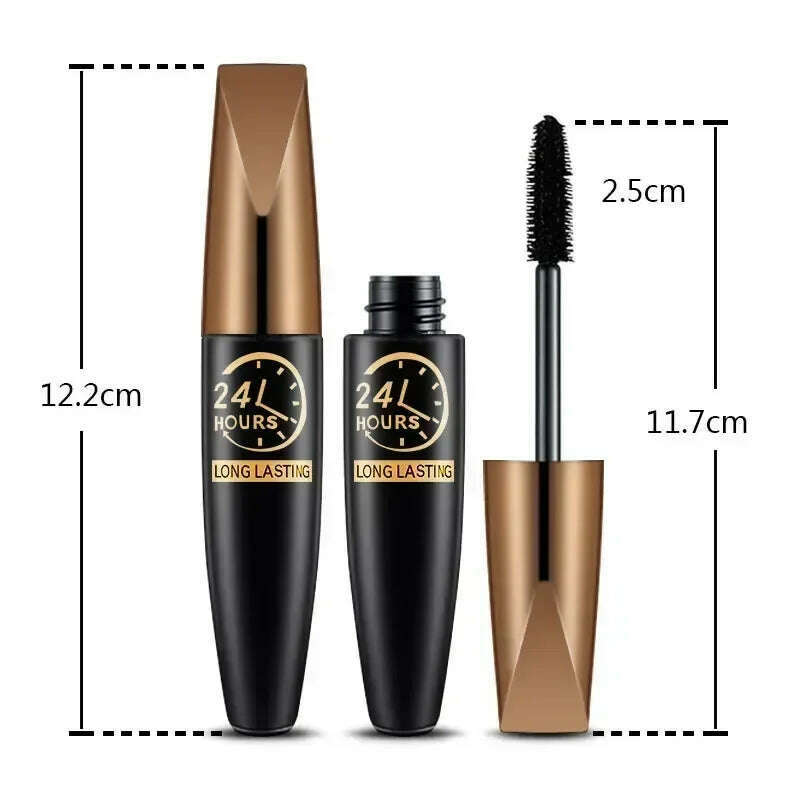 KIMLUD, 5D Waterproof Mascara Lengthens Eyelashes Extension Black Silk Fiber Mascara Female Makeup Cosmetic Waterproof Mascara, KIMLUD Womens Clothes