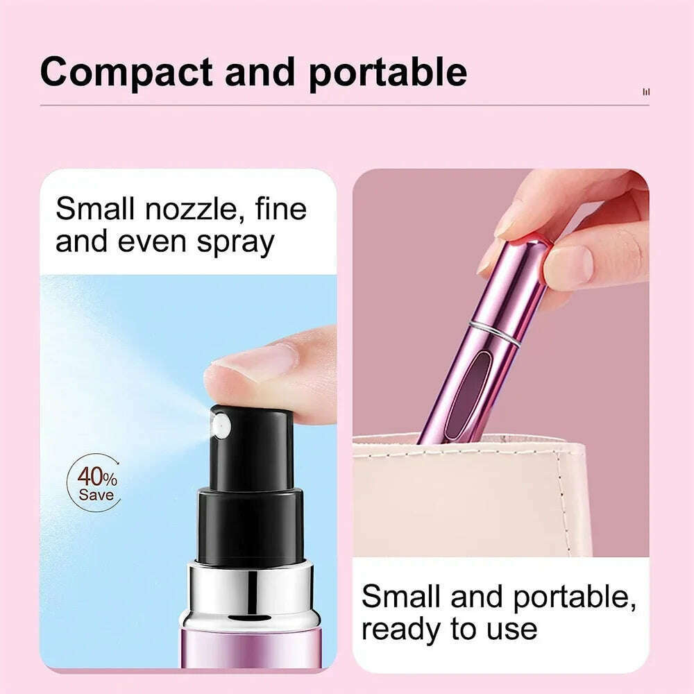 5ml Perfume Atomizer Portable Liquid Cosmetics Containers Traveling Mini Alcochol Perfume Refillable Bottles Empty Spray Bottle - KIMLUD