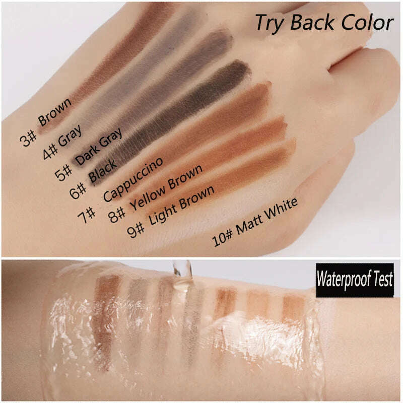 5PCS Haozhuang Waterproof Eyebrow Pencil Brown Cosmetic Pencil Natural Long-Lasting Tattoo Brush Makeup Set Beauty Wholesale - KIMLUD