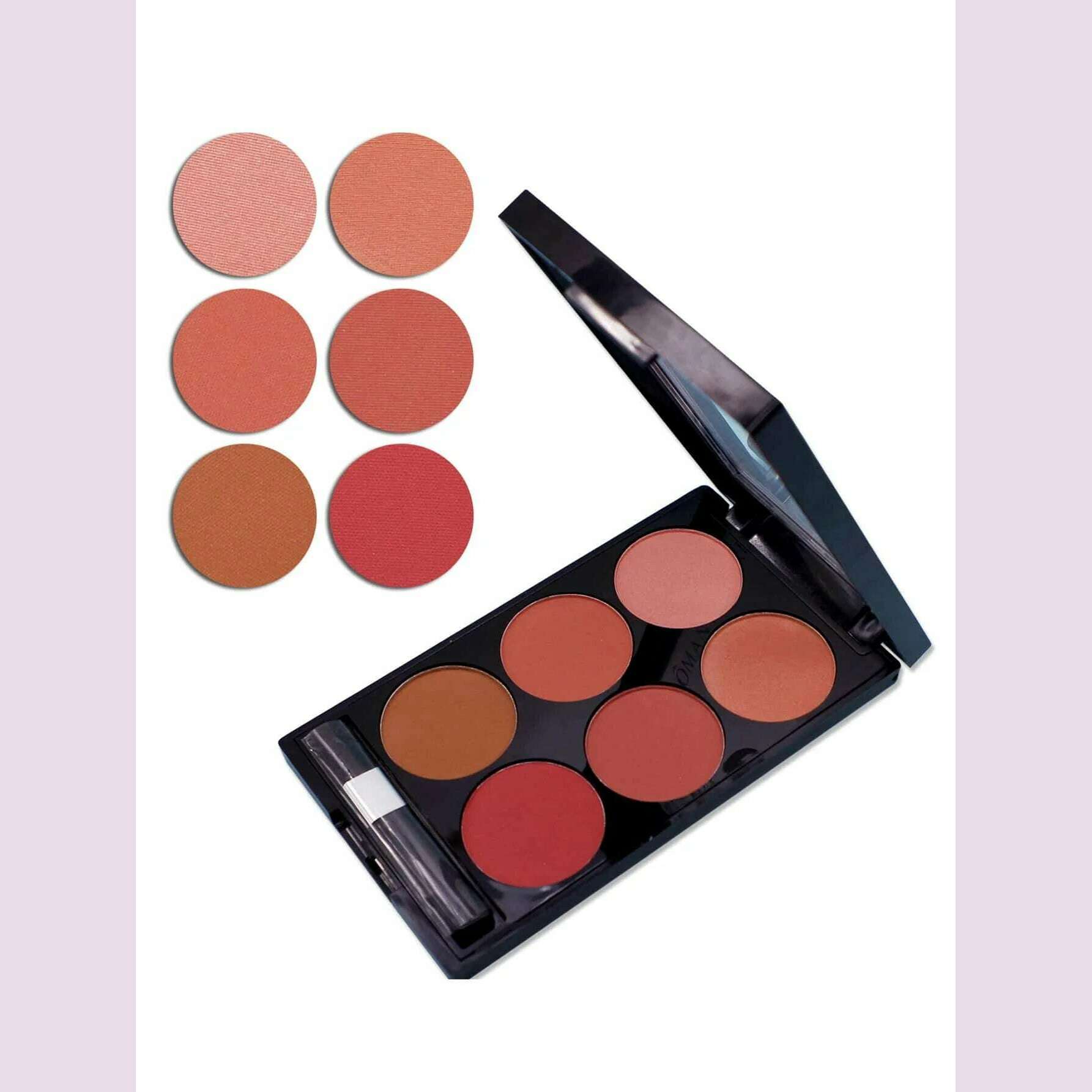 6-color blush and contouring all-in-one palette, pearlescent matte powder makeup palette - KIMLUD