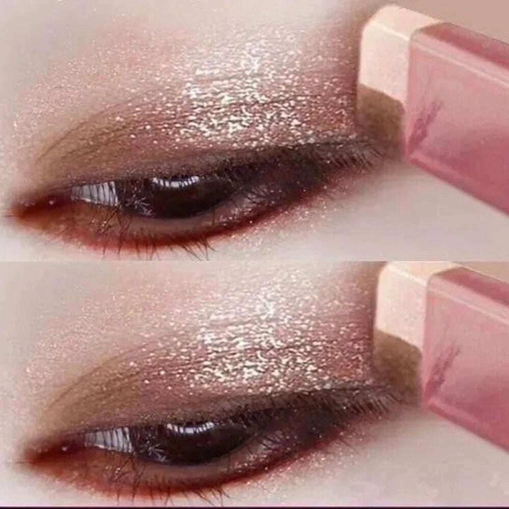 6 Colors Double Color Glitter Eye Shadow Stick Matte Eyeshadow Makeup Waterproof Bicolor Shimmer Cosmetics Beauty Makeup Tools - KIMLUD