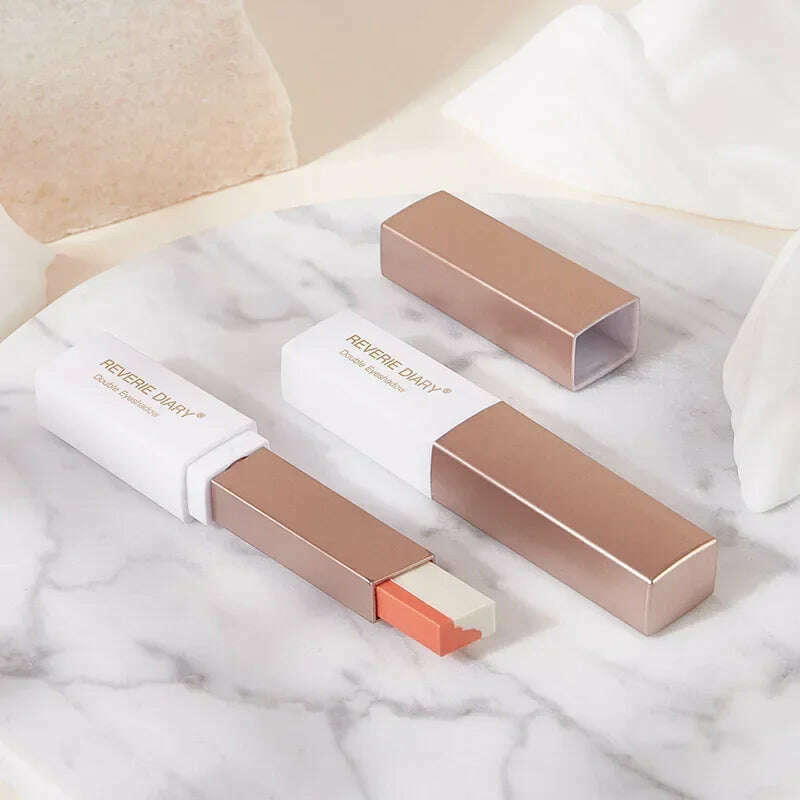 6 Colors Double Color Glitter Eye Shadow Stick Matte Eyeshadow Makeup Waterproof Bicolor Shimmer Cosmetics Beauty Makeup Tools - KIMLUD