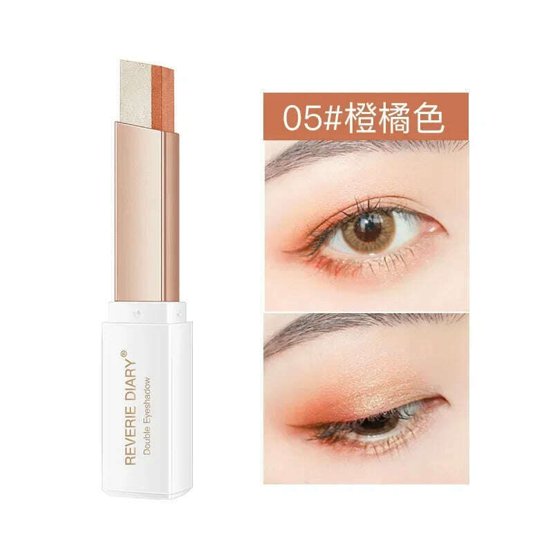 6 Colors Double Color Glitter Eye Shadow Stick Matte Eyeshadow Makeup Waterproof Bicolor Shimmer Cosmetics Beauty Makeup Tools - KIMLUD