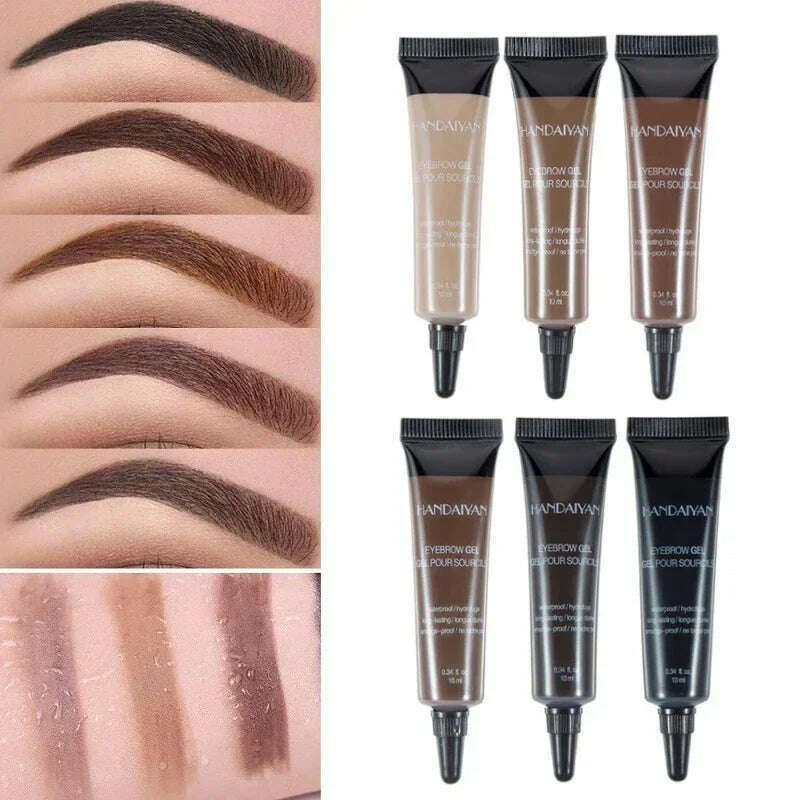 KIMLUD, 6 Colors Natural Liquid Dyeing Eyebrow Cream Set Waterproof Durable Brown Tint Eyebrow Henna Mascara Eyebrows Paint Makeup, KIMLUD Womens Clothes