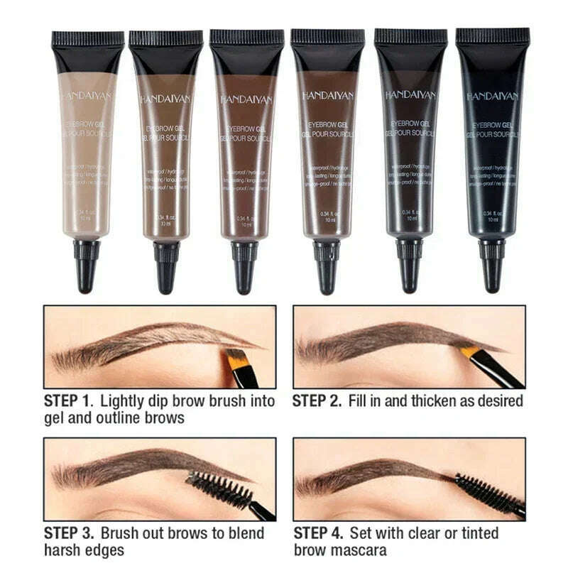 KIMLUD, 6 Colors Natural Liquid Dyeing Eyebrow Cream Set Waterproof Durable Brown Tint Eyebrow Henna Mascara Eyebrows Paint Makeup, KIMLUD Womens Clothes