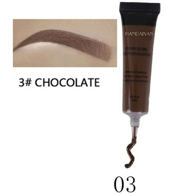 KIMLUD, 6 Colors Natural Liquid Dyeing Eyebrow Cream Set Waterproof Durable Brown Tint Eyebrow Henna Mascara Eyebrows Paint Makeup, 3 CHOCOLATE, KIMLUD Womens Clothes