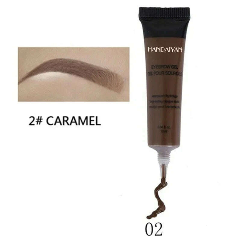 KIMLUD, 6 Colors Natural Liquid Dyeing Eyebrow Cream Set Waterproof Durable Brown Tint Eyebrow Henna Mascara Eyebrows Paint Makeup, 2 CARAMEL, KIMLUD Womens Clothes