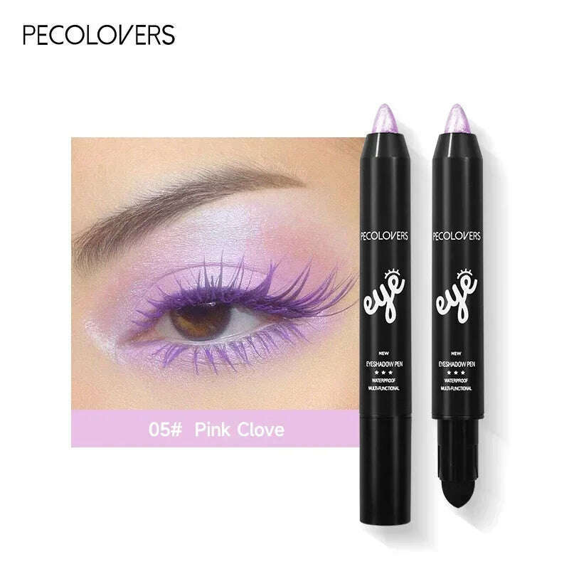 6 Colors Pearlescent Eyeshadow Eyeliner Pencil Glitter Matte Eye Shadow Makeup Pigment Silkworm Eyeshadow Pen - KIMLUD