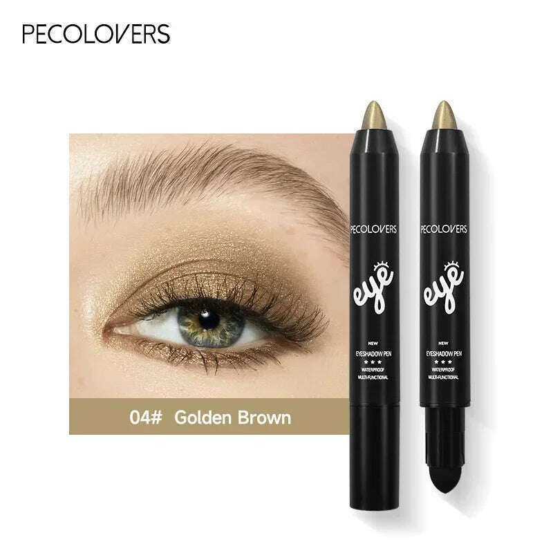 6 Colors Pearlescent Eyeshadow Eyeliner Pencil Glitter Matte Eye Shadow Makeup Pigment Silkworm Eyeshadow Pen - KIMLUD