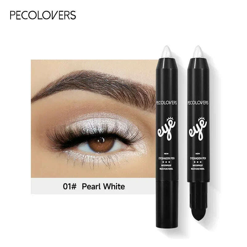 6 Colors Pearlescent Eyeshadow Eyeliner Pencil Glitter Matte Eye Shadow Makeup Pigment Silkworm Eyeshadow Pen - KIMLUD