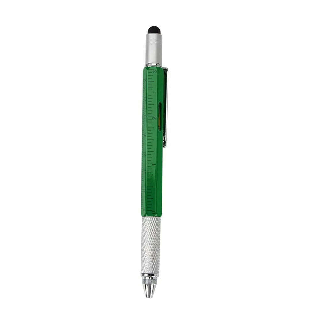 6 In1 Multi-Function Ballpoint Pen 1PC Modern Handheld Tool Measure Technical Ruler Screwdriver Touch Screen Stylus Spirit Level - KIMLUD