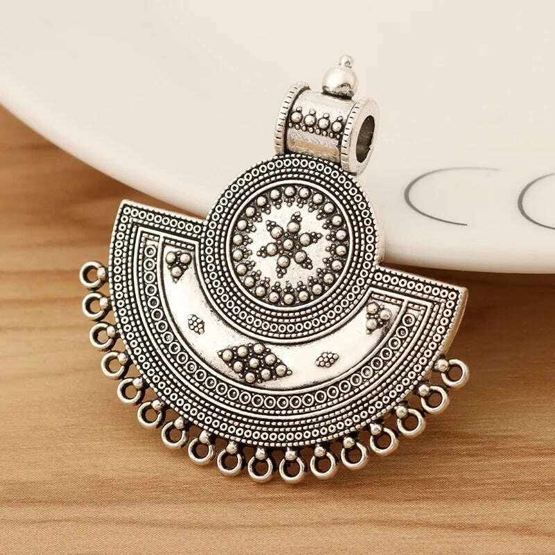 KIMLUD, 6 Pieces Tibetan Silver Tribal Ethnic Bohemia Boho Multi Strand Connector Charms Pendants for Necklace Jewellery Making, Default Title, KIMLUD APPAREL - Womens Clothes